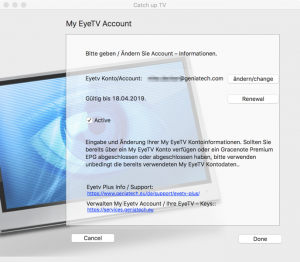 EyeTV Plus Login